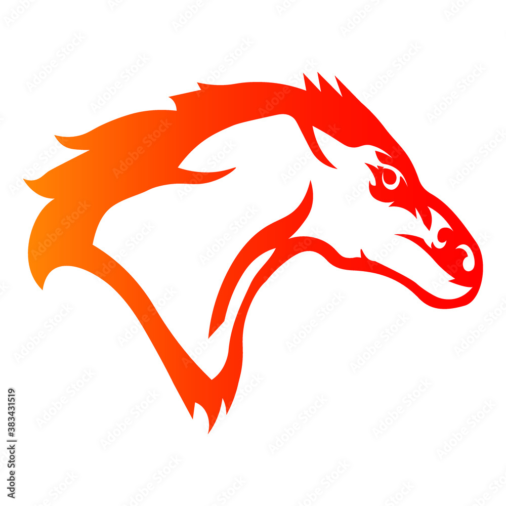 Horse Head Vector Illustration Isolated in White Background Stock ...