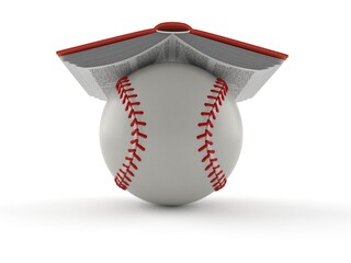 Sticker - Baseball ball under book