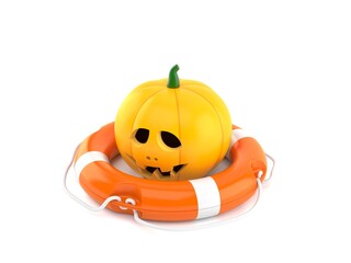 Sticker - Jack o'lantern inside life buoy