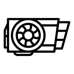 Poster - Video pc card icon. Outline video pc card vector icon for web design isolated on white background