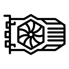 Poster - Digital gpu card icon. Outline digital gpu card vector icon for web design isolated on white background