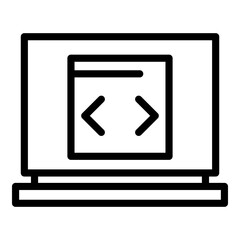 Poster - Open laptop icon. Outline open laptop vector icon for web design isolated on white background