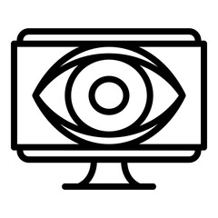 Poster - Big eye monitor icon. Outline big eye monitor vector icon for web design isolated on white background