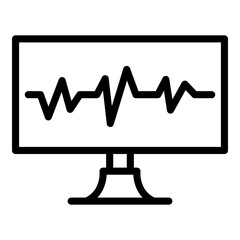 Aufkleber - life line monitor icon. outline life line monitor vector icon for web design isolated on white backg