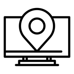 Poster - Location monitor icon. Outline location monitor vector icon for web design isolated on white background