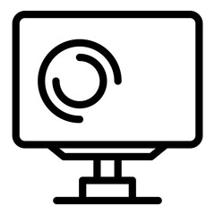Poster - Monitor device icon. Outline monitor device vector icon for web design isolated on white background