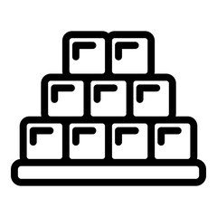 Poster - Ice cubes icon. Outline ice cubes vector icon for web design isolated on white background