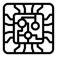Poster - Smartphone processor icon. Outline smartphone processor vector icon for web design isolated on white background