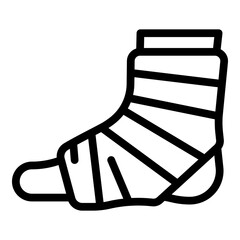 Sticker - Foot bandage icon. Outline foot bandage vector icon for web design isolated on white background