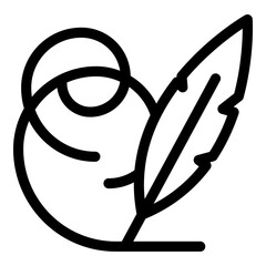 Poster - Pen feather icon. Outline pen feather vector icon for web design isolated on white background