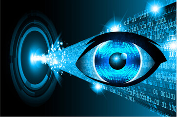 Blue eye cyber circuit future technology concept background