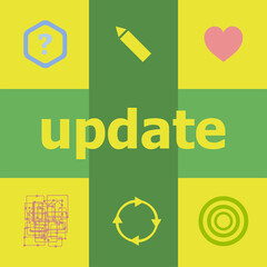 Poster - Text Update. Web design concept. Can be used for workflow layout, diagram, business step options, banner