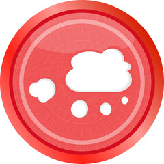 Fototapete - white cloud set on internet web icon isolated on white