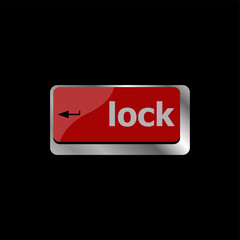 Poster - Privacy concept. computer keyboard with lock word on enter button