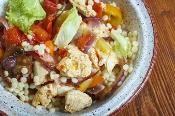 Poster - Israel  Ptitim casserole with chicken and vegetables