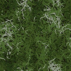 Green abstract grass seamless background of randomly bands and wavy lines