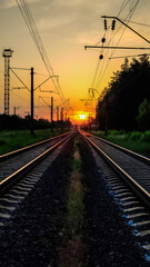 railway at sunset