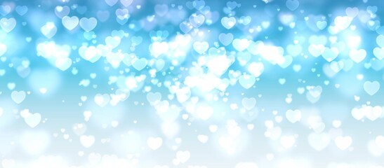 Poster - abstract blue background with bokeh . valentines concept 