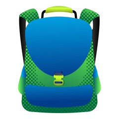 Poster - colorful backpack icon. cartoon of colorful backpack vector icon for web design isolated on white ba