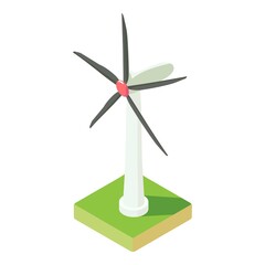 Poster - Eco wind turbine icon. Isometric of eco wind turbine vector icon for web design isolated on white background