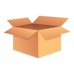 Poster - Square box icon. Cartoon of square box vector icon for web design isolated on white background