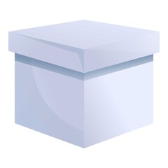 Poster - Carton grey box icon. Cartoon of carton grey box vector icon for web design isolated on white background