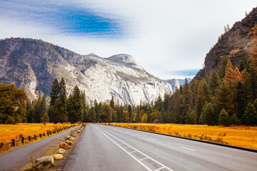 Canvas Print - Yosemite Valley and Meadows in USA