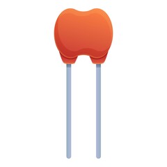 Poster - Red capacitor icon. Cartoon of red capacitor vector icon for web design isolated on white background
