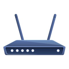 Poster - Wifi modem business office icon. Cartoon of wifi modem business office vector icon for web design isolated on white background