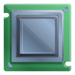 Poster - Electronic processor icon. Cartoon of electronic processor vector icon for web design isolated on white background
