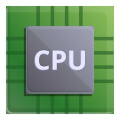Poster - Cpu processor icon. Cartoon of cpu processor vector icon for web design isolated on white background