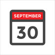 September 30 calendar icon with day and month