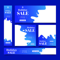 Wall Mural - set of web banners of different sizes with place for photos. Sale banner template design. vector illustration