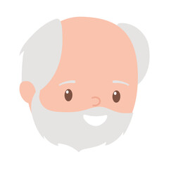 Sticker - old man character face bearded isolated design white background