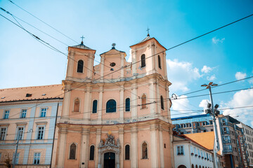 Street view of downtown in Bratislava, Slovakia