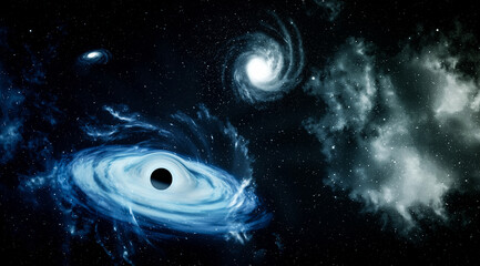Wall Mural - black hole in space. abstract background.