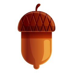 Poster - Oak nut icon. Cartoon of oak nut vector icon for web design isolated on white background