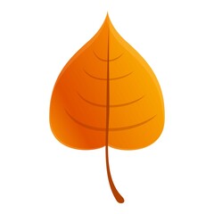 Poster - Brown autumn leaf icon. Cartoon of brown autumn leaf vector icon for web design isolated on white background