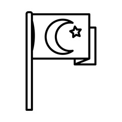 icon of turkish flag, line style