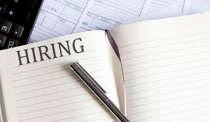 Poster - Notebook with Toolls and Notes about HIRING