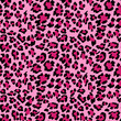 Pink leopard print background. Animal seamless pattern with hand drawn leopard spots. Pink wallpaper. Vector
