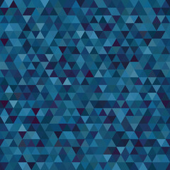 Wall Mural - Abstract blue seamless mosaic background. Triangle geometric background. Vector illustration