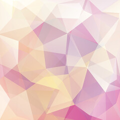 Wall Mural - Abstract polygonal vector background. Geometric vector illustration. Creative design template. Pastel yellow, pink colors.