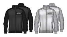Jacket Design. Sportswear. Track Front And Back View