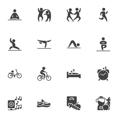  Healthy lifestyle vector icons set