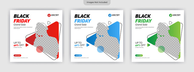 Black friday social media banner template design, Minimalistic abstract design for social media, ads, promo posters. Black friday business offer template.