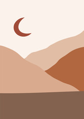 abstract vector illustration of landscape with textures. contemporary art. mountains in modern style