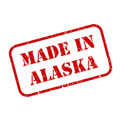 Wall Mural - Made in Alaska state sign in rubber stamp style vector