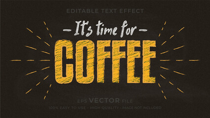 Aufkleber - Coffee typography chalkboard premium editable text effect