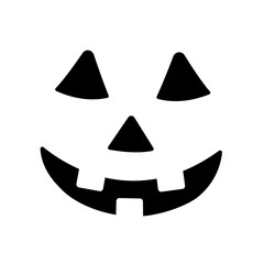 Poster - Pumpkin smiled black face silhouette. Vector simple jack-o-lantern face.